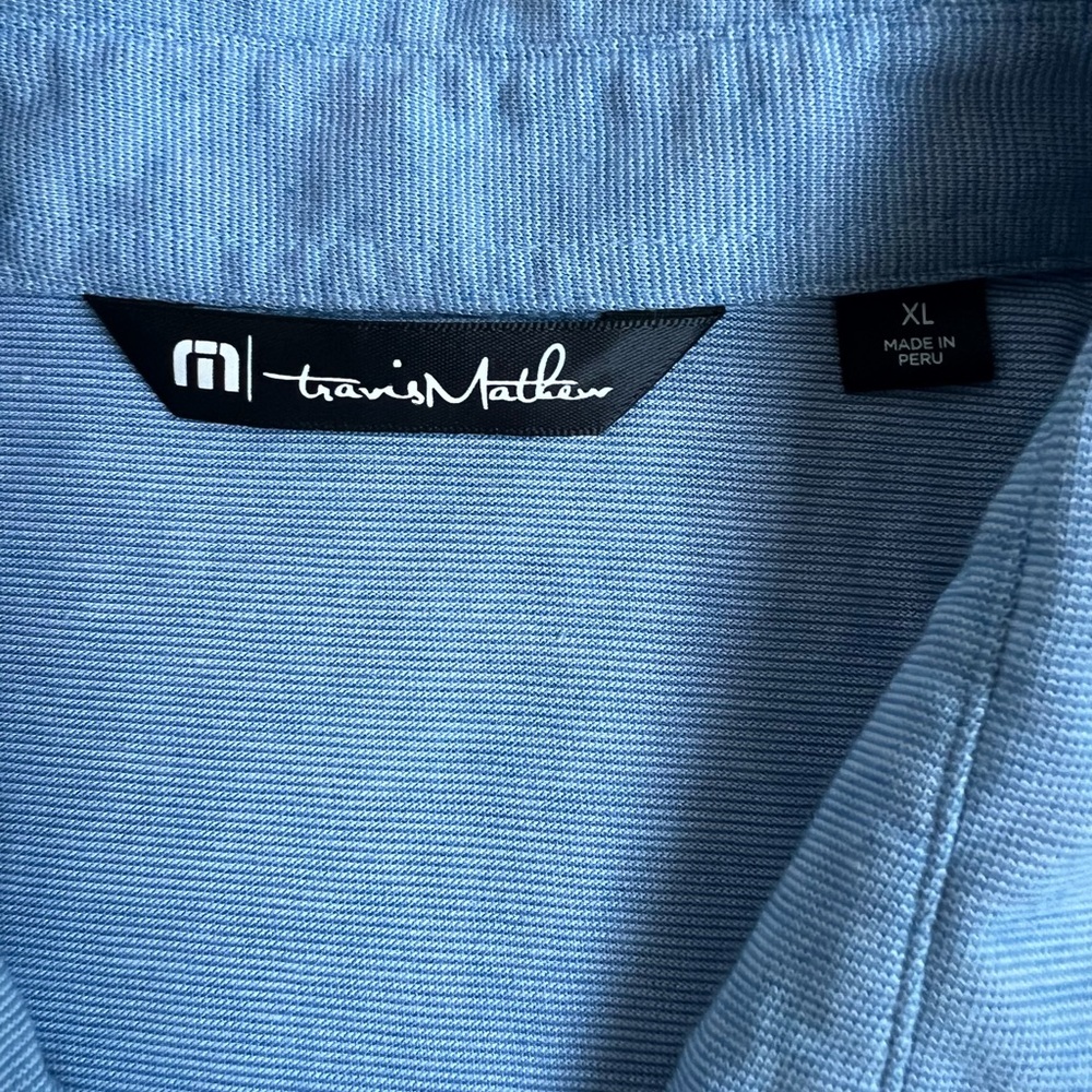 Travis Mathew Pelican Hill Golf Polo Shirt Light Blue Size XL - Picture 3 of 3